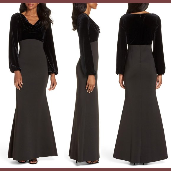 Eliza J Other - ELIZA J black velvet gown size 6